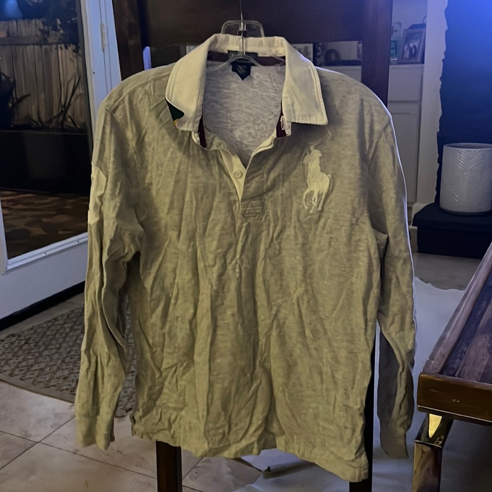 POLO by Ralph Lauren boys grey long sleeve collared shirt